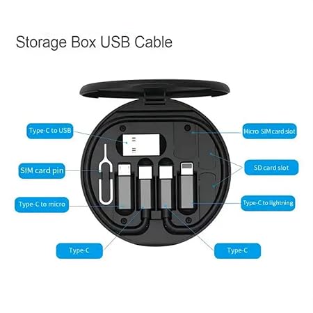 Multi USB Adapter Kit with cables, SIM tool, phone holder